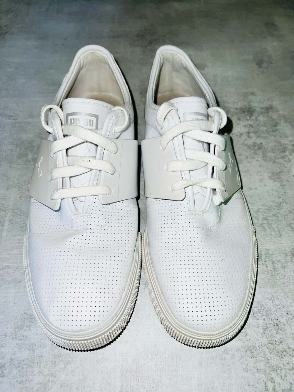Puma El Ace Perforated Leather White Sneakers Size US 10